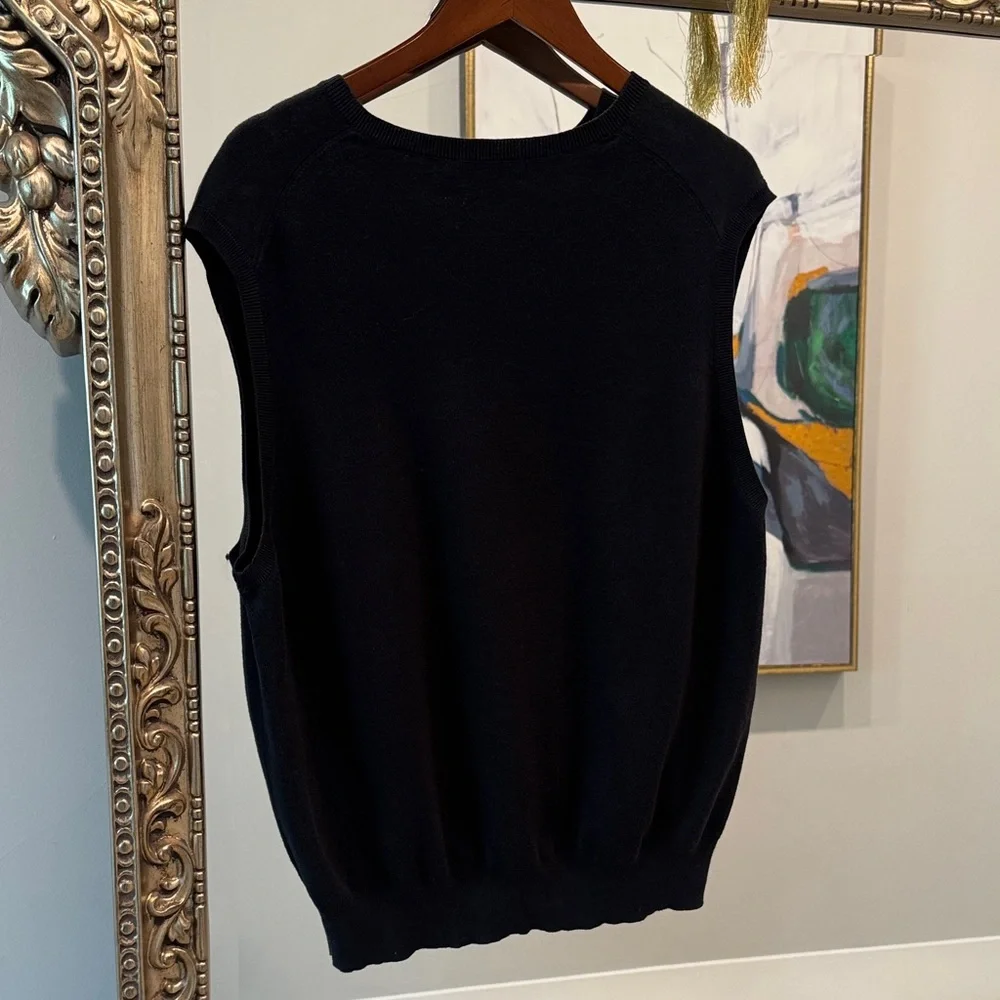 Polo by Ralph Lauren Black V-Neck Sweater Vest with Red Pony